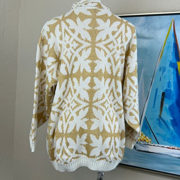 Vintage Rose Sweater white with gold snowflakes size 2XL - Picture 4 of 8